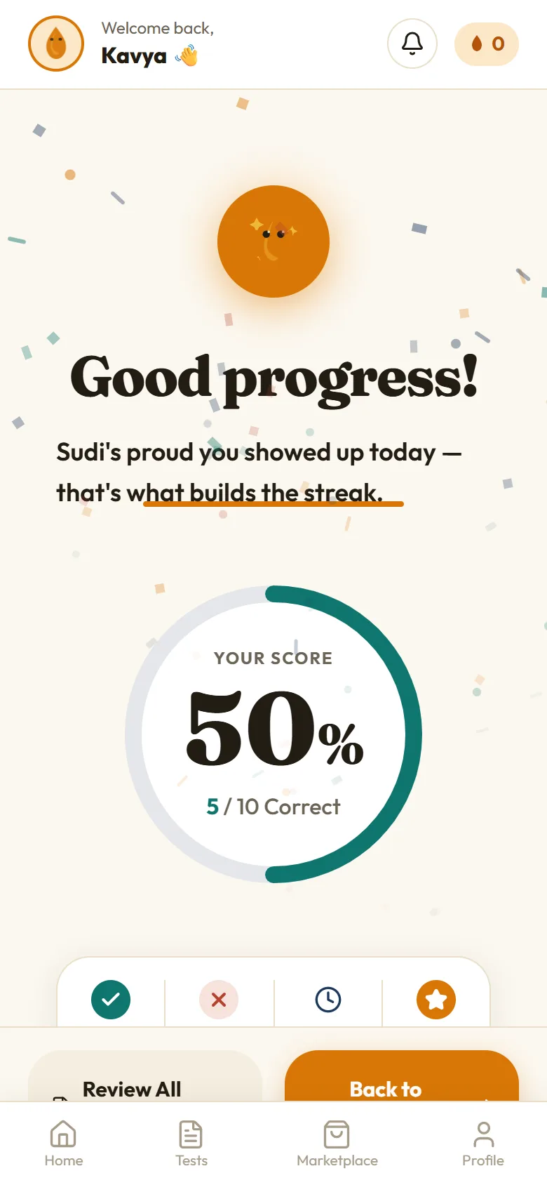 HeyMey app screen: Scored honestly